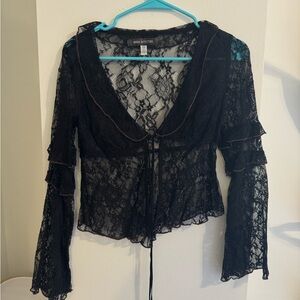 Urban Outfitters Black Lace Top